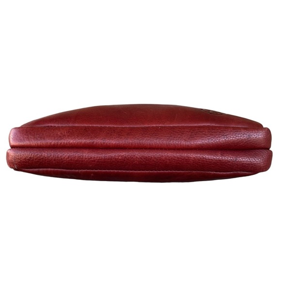 Le Vero Toro Red Leather Crossbody Bag Purse Multi-Compartmental GUC - Picture 5 of 14